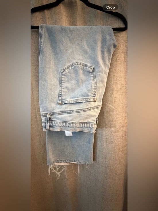Good American Denim - Good American Light Blue Cropped Straight Ankle Jeans